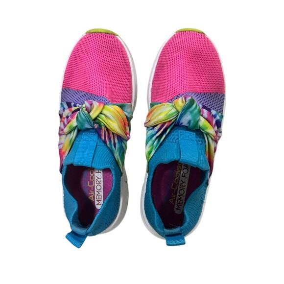 Skechers Girls Sneakers Air Cooled Memory Foam Tie Dye Slip On Size 13 - Picture 2 of 8